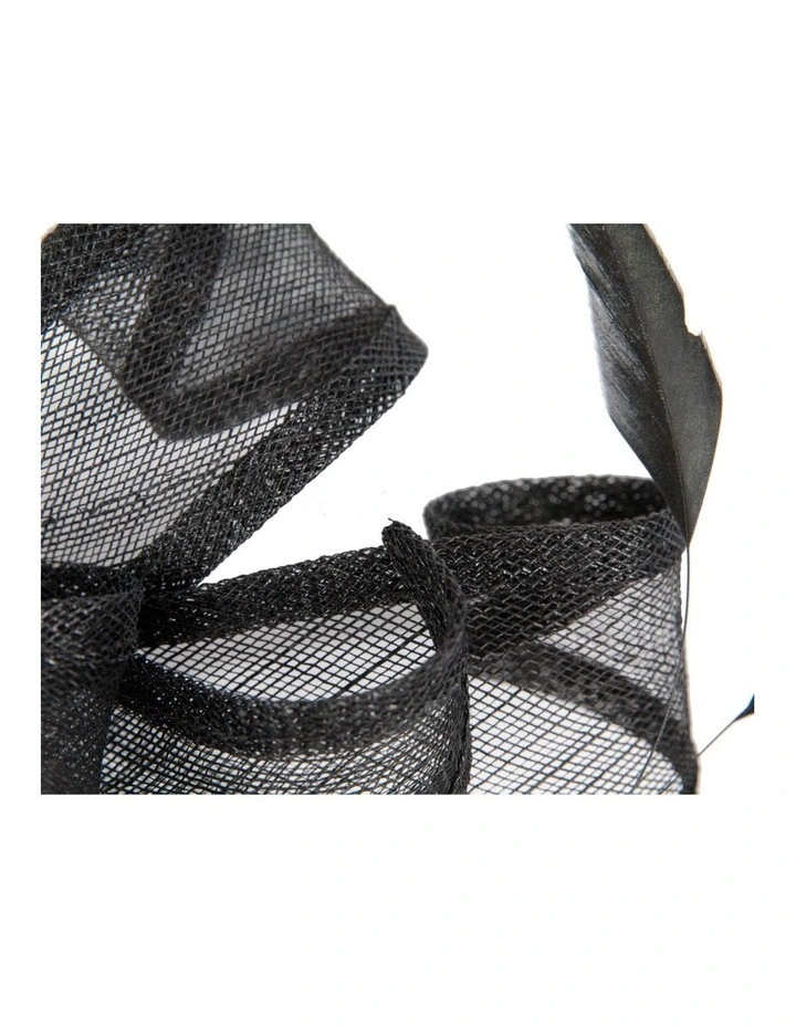 Max Alexander Large Black Sinamay Fascinator MA931B image 3