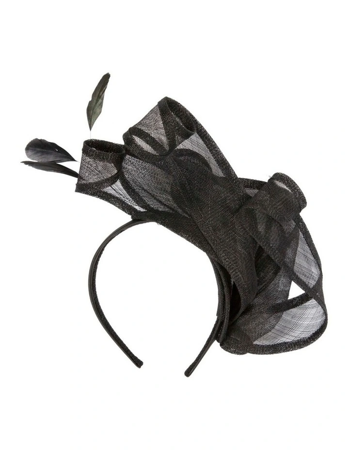 Max Alexander Large Black Sinamay Fascinator MA931B image 4