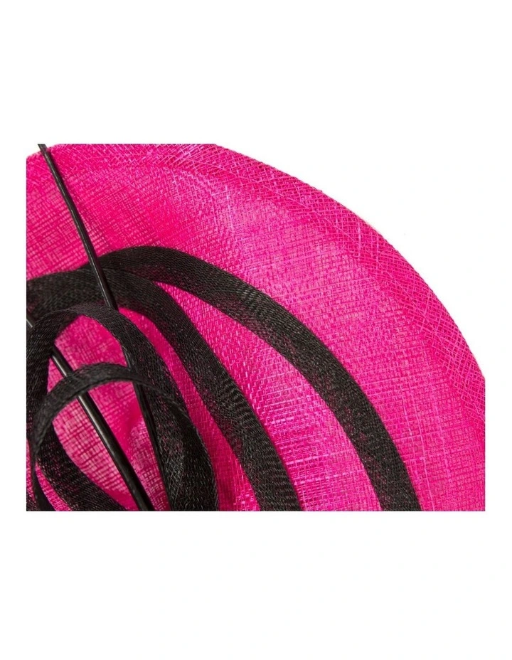 Max Alexander large fuchsia and black sinamay fascinator MA961F image 3