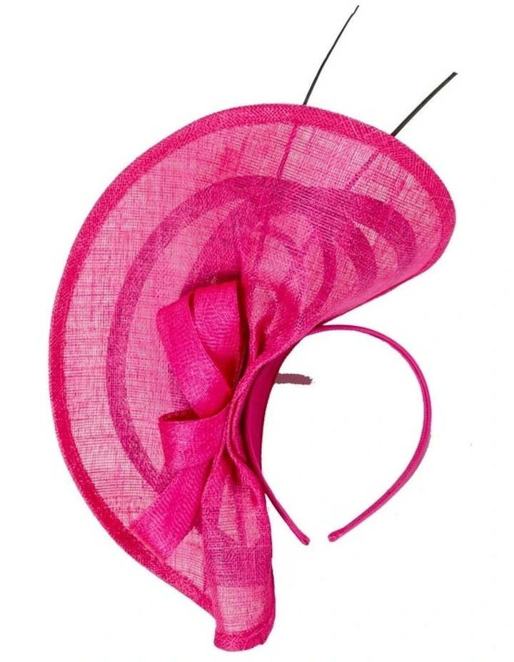 Max Alexander large fuchsia and black sinamay fascinator MA961F image 4