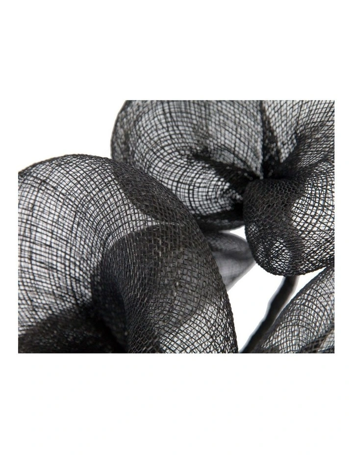 Max Alexander Large Black Sinamay Flower Fascinator MA918B image 3