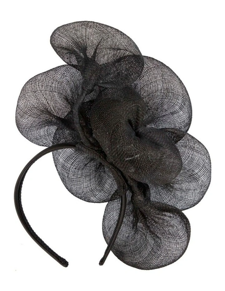 Max Alexander Large Black Sinamay Flower Fascinator MA918B image 4