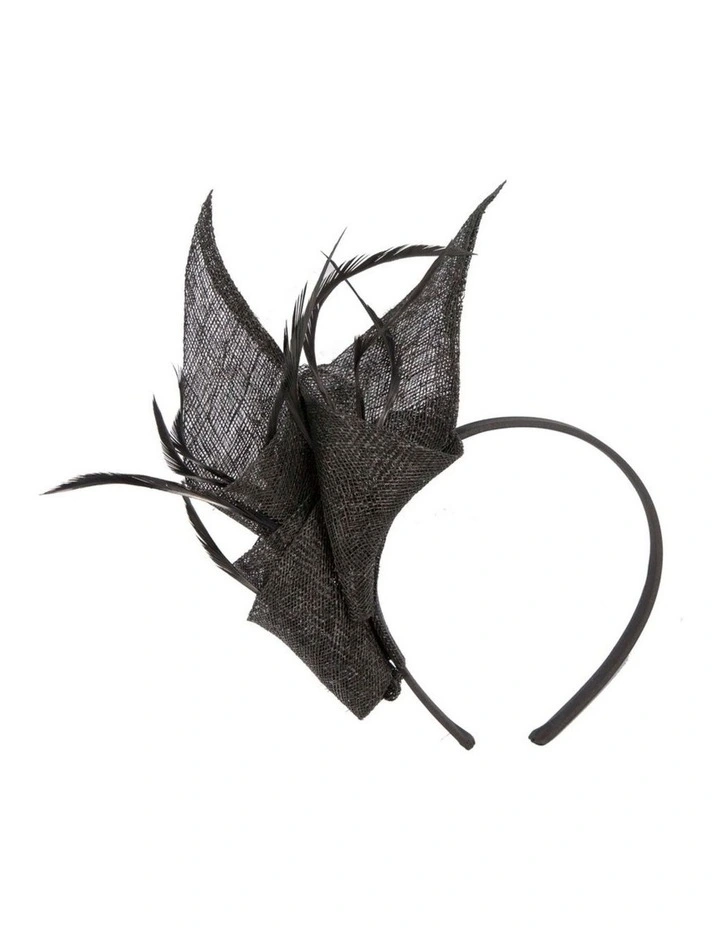 Max Alexander Black sinamay fascinator MA920B image 1
