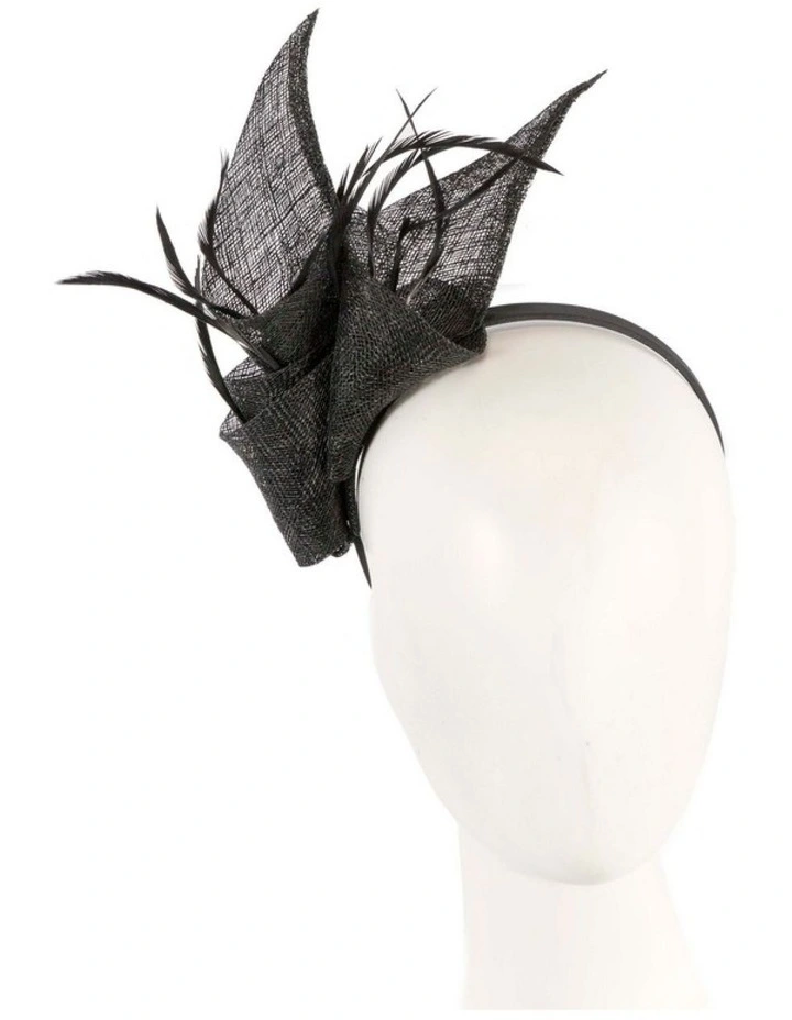 Max Alexander Black sinamay fascinator MA920B image 2
