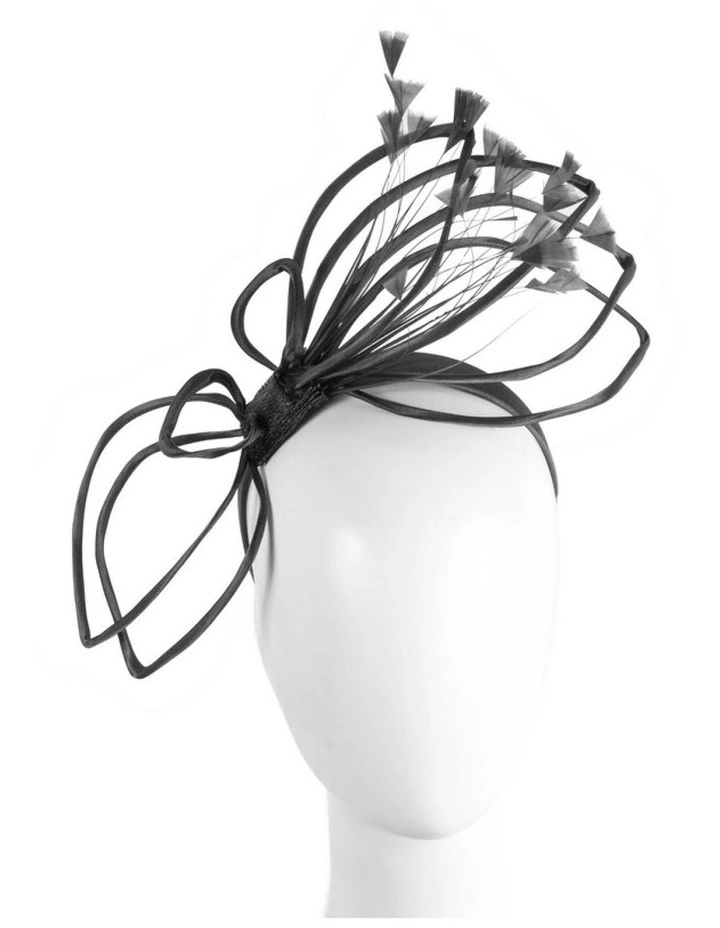 Max Alexander black wire fascinator with feathers MA975B image 2