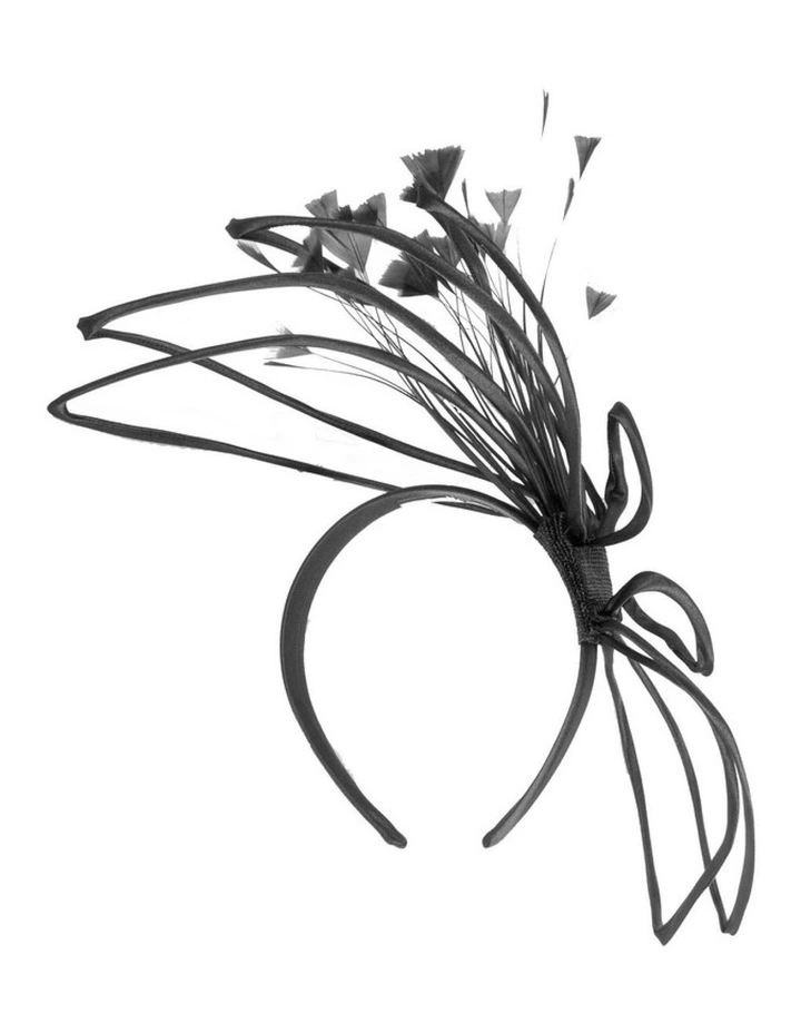 Max Alexander black wire fascinator with feathers MA975B image 4