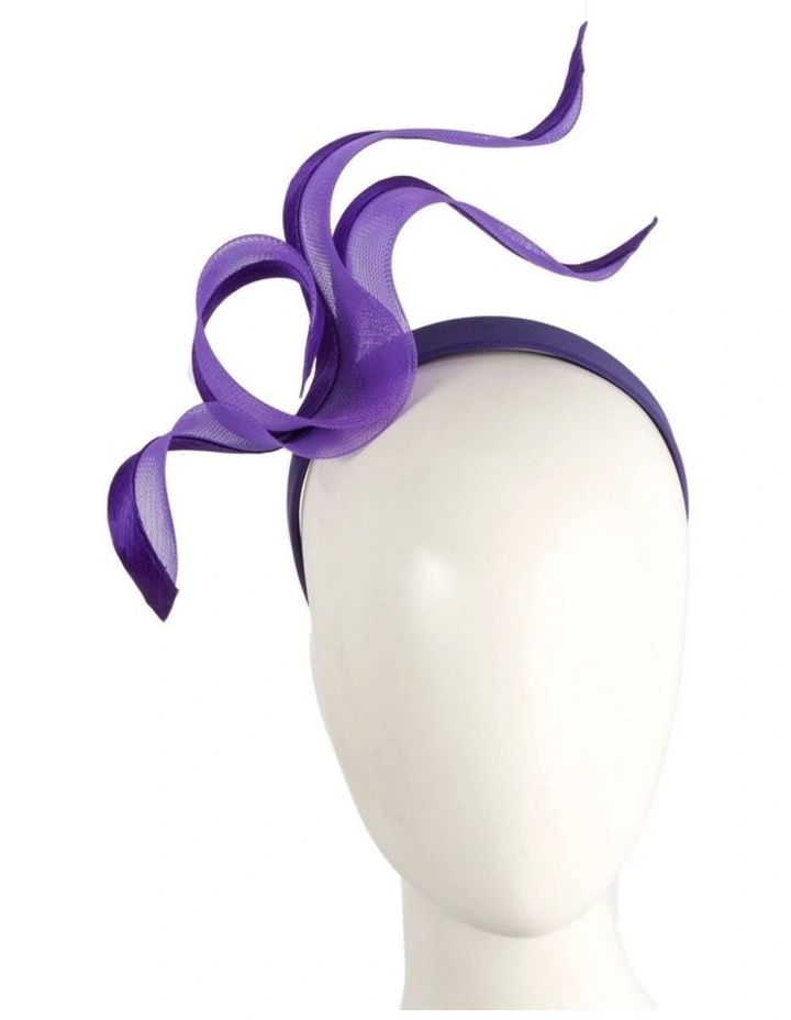 Fillies Collection Purple Crinoline Fascinator with Silk Abaca Edge S343PR image 2