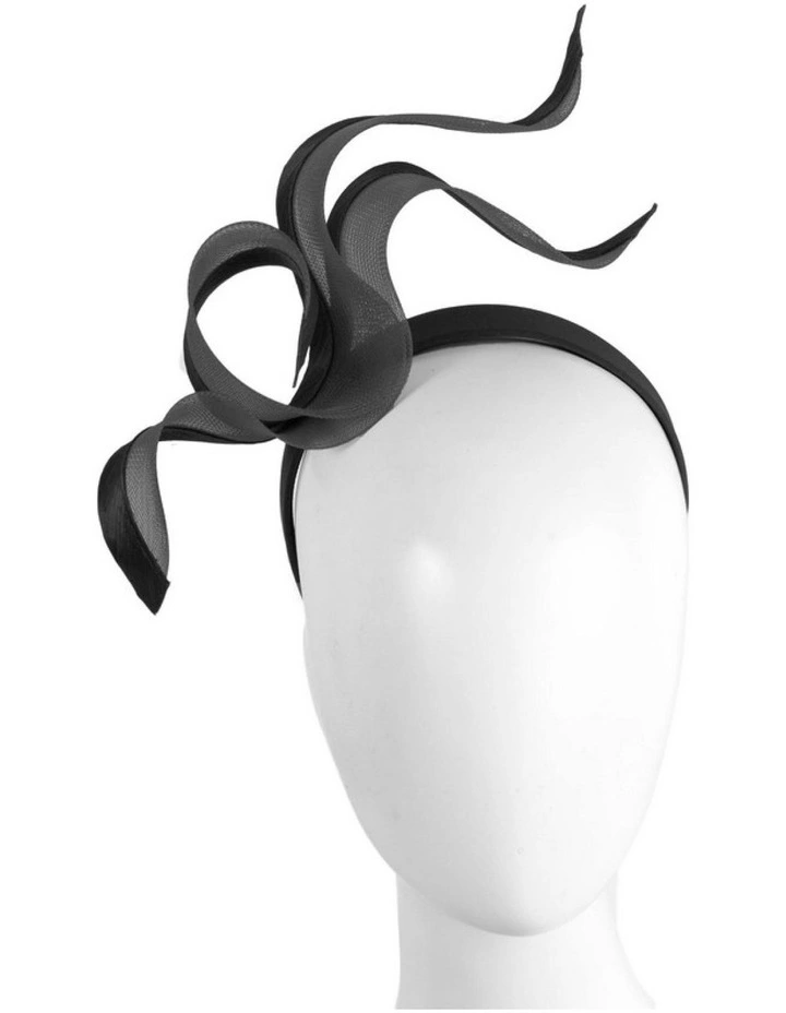 Fillies Collection Black Crinoline Fascinator with Silk Abaca Edge S343B image 2