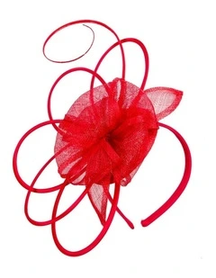 Max Alexander red sinamay fascinator MA970R