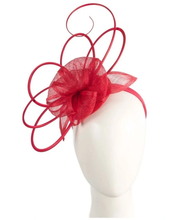 Max Alexander red sinamay fascinator MA970R image 2