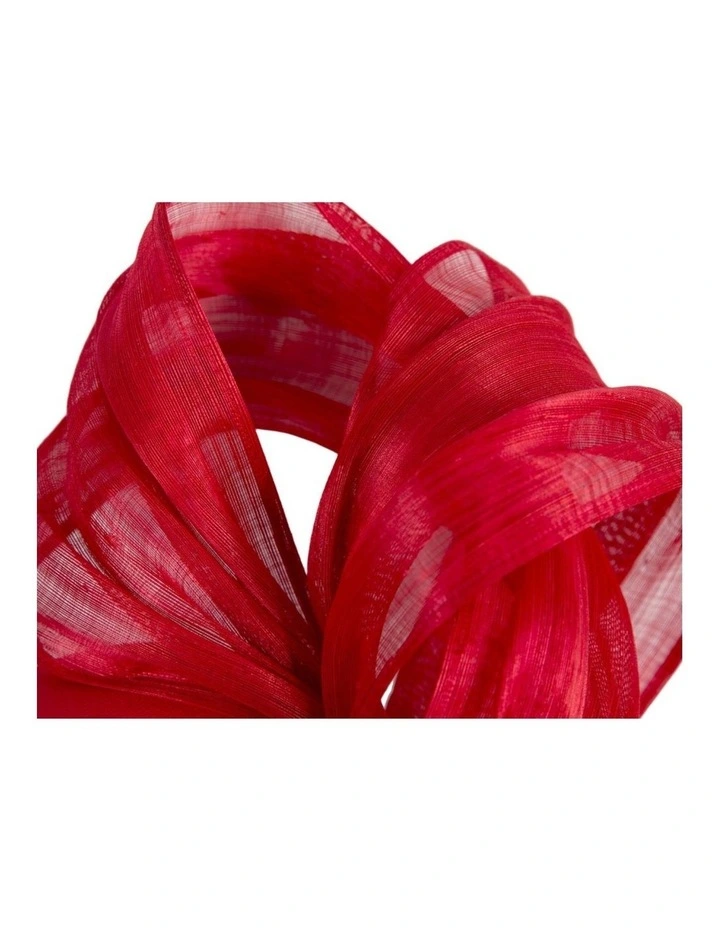Fillies Collection Bright Red Silk Abaca Fascinator with Sculptural Bow S347BRD image 3