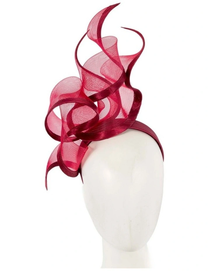 Bespoke burgundy racing fascinator by Fillies Collection S253W image 2