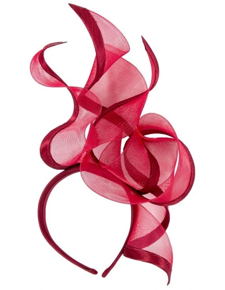 Bespoke burgundy racing fascinator by Fillies Collection S253W image 4