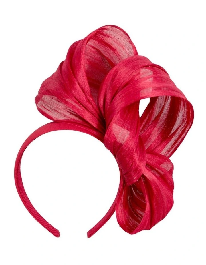 Fillies Collection Red Silk Abaca Sculptural Bow Fascinator S347R image 1