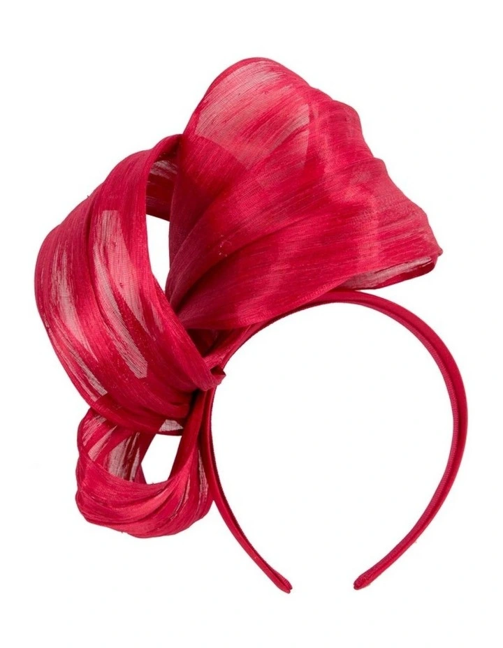 Fillies Collection Red Silk Abaca Sculptural Bow Fascinator S347R image 4