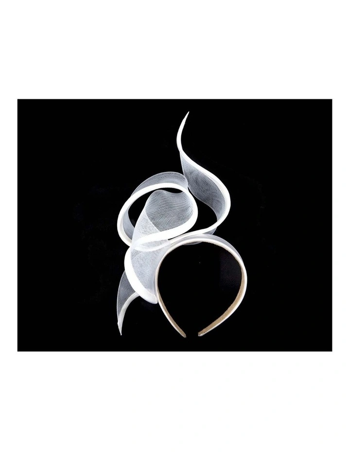 Fillies Collection sculptured white racing fascinator S246WHT image 1