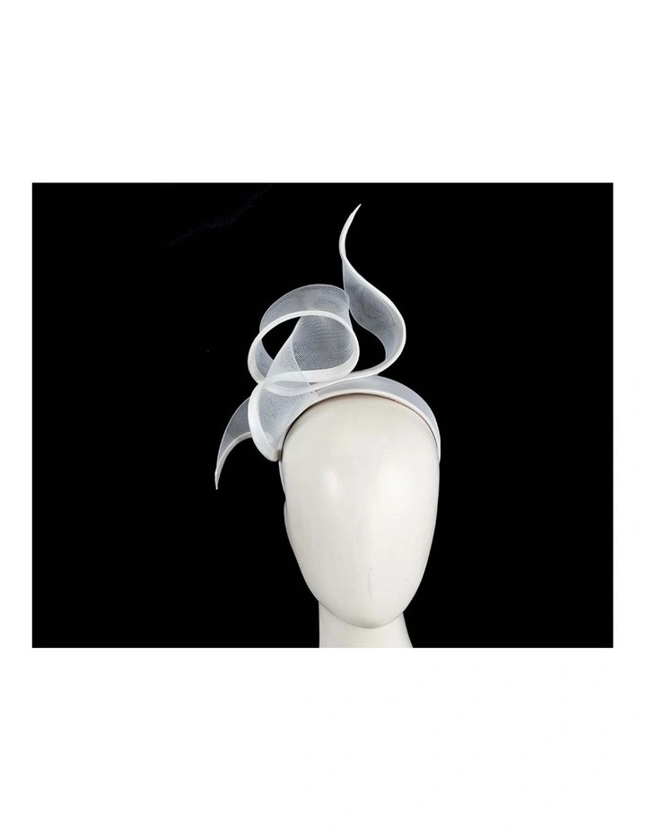 Fillies Collection sculptured white racing fascinator S246WHT image 2