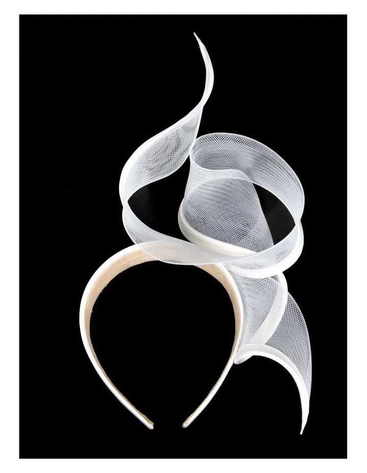 Fillies Collection sculptured white racing fascinator S246WHT image 4