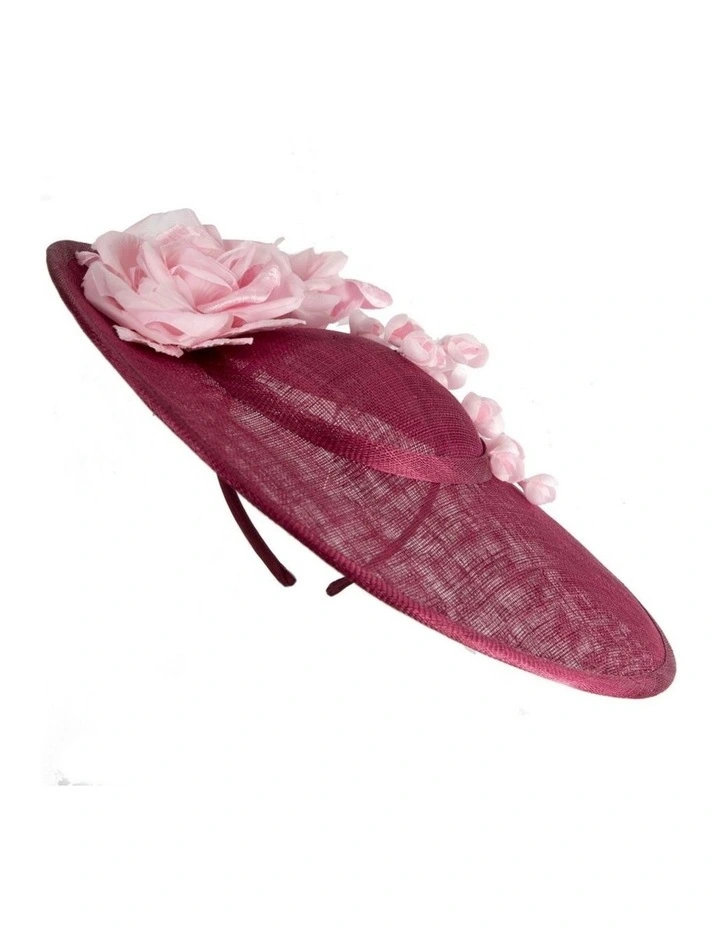 Max Alexander large wine and pink sinamay fascinator hatinator MA959WPI image 1