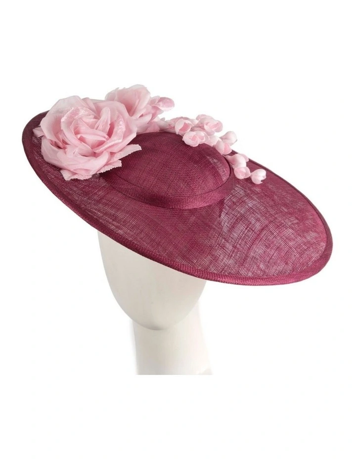 Max Alexander large wine and pink sinamay fascinator hatinator MA959WPI image 2