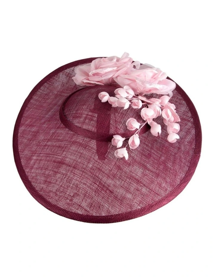 Max Alexander large wine and pink sinamay fascinator hatinator MA959WPI image 3