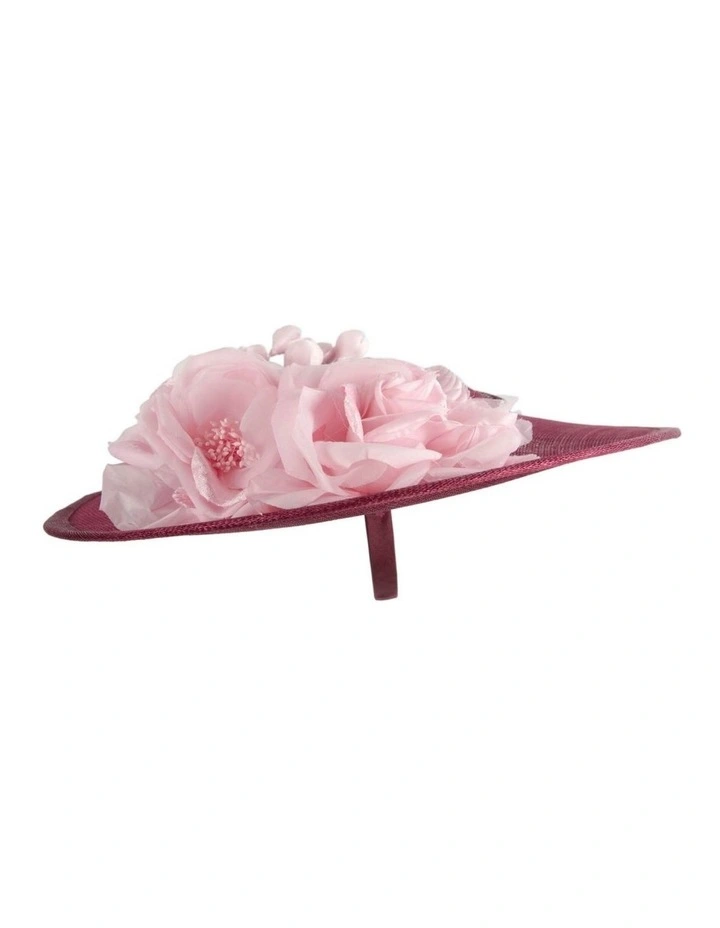 Max Alexander large wine and pink sinamay fascinator hatinator MA959WPI image 4