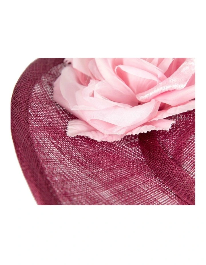 Max Alexander large wine and pink sinamay fascinator hatinator MA959WPI image 5