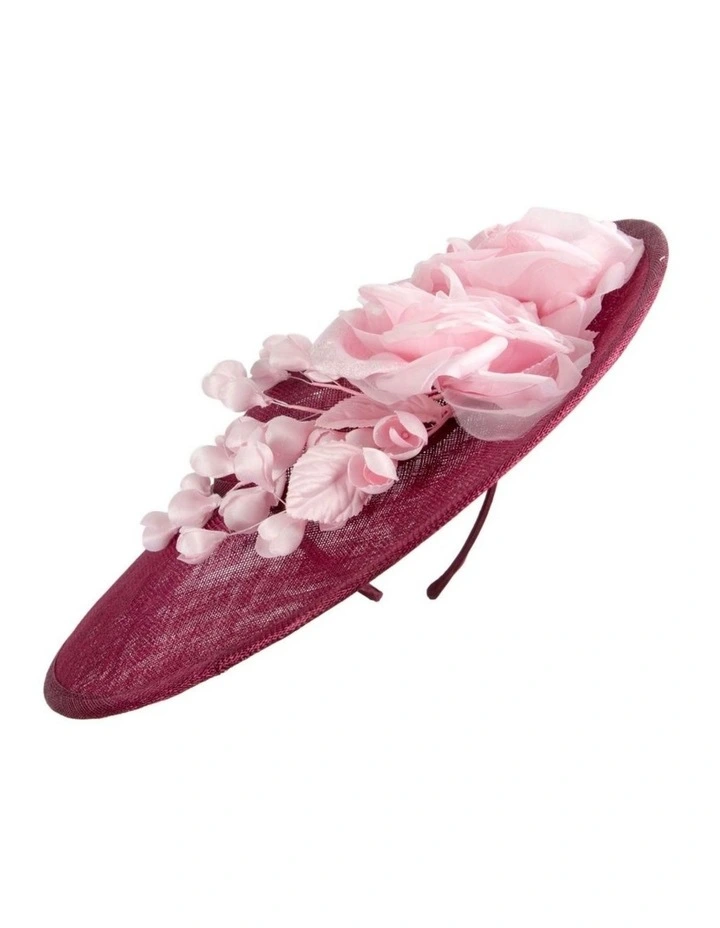 Max Alexander large wine and pink sinamay fascinator hatinator MA959WPI image 6