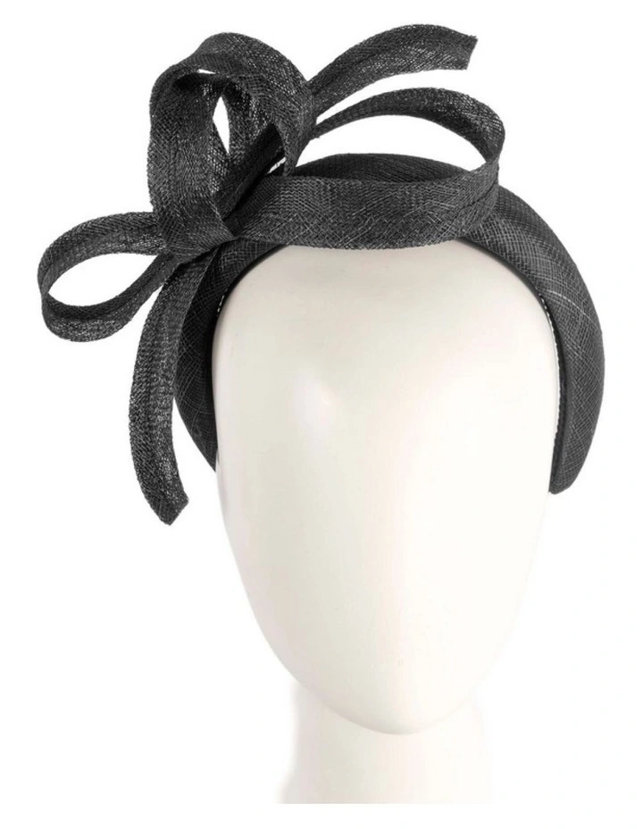 Max Alexander sculpted black sinamay bow headband MA976B image 2