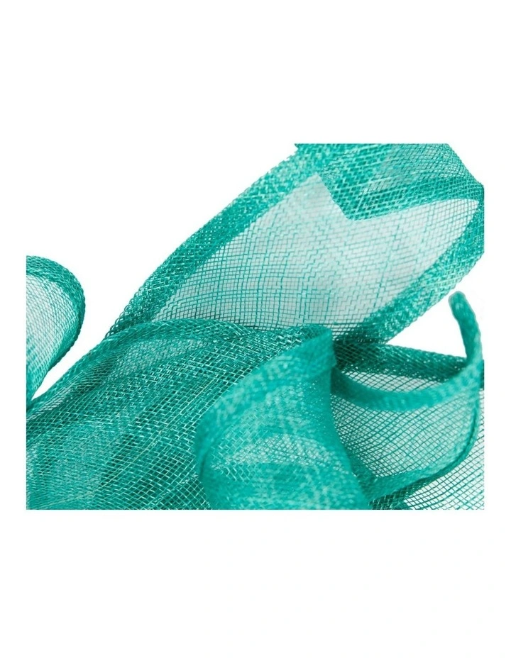 Max Alexander Large Teal Green Sinamay Fascinator MA931TE image 3