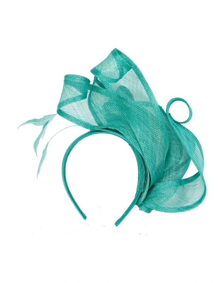 Max Alexander Large Teal Green Sinamay Fascinator MA931TE image 4