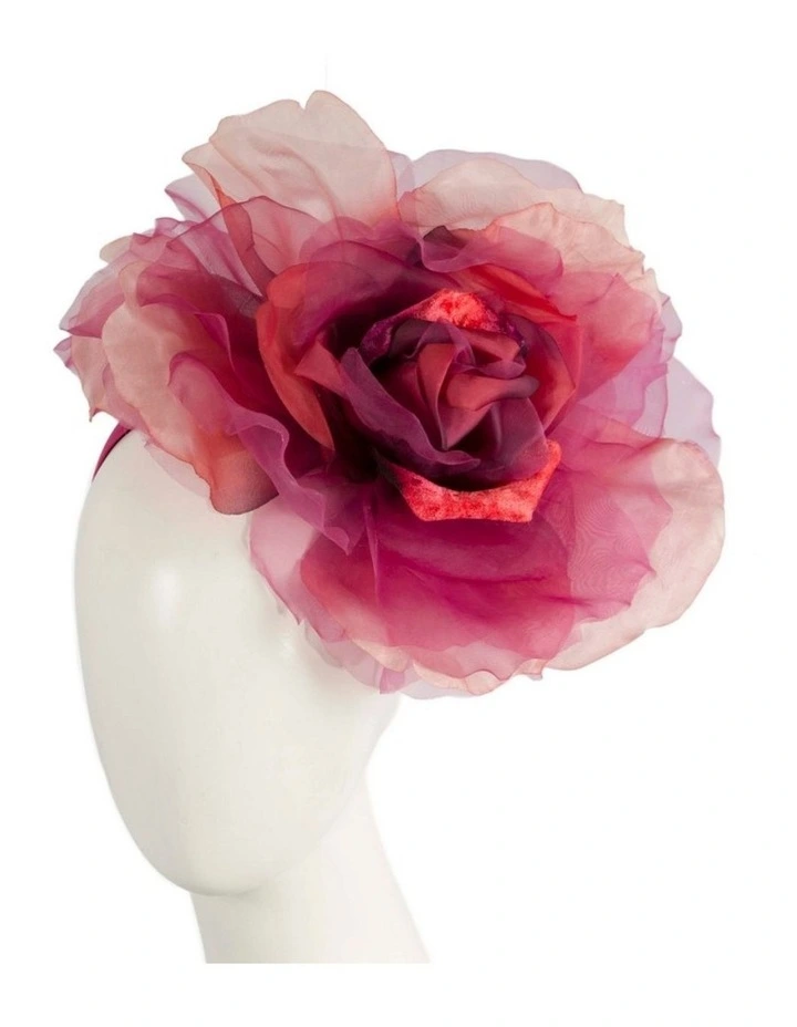 Fillies Collection Large Sunrise Red Silk Flower Fascinator S260SUN image 2