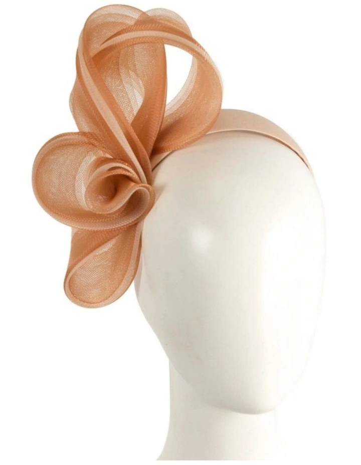 Fillies Collection coffee and nude crinoline bow fascinator S327CNU image 2