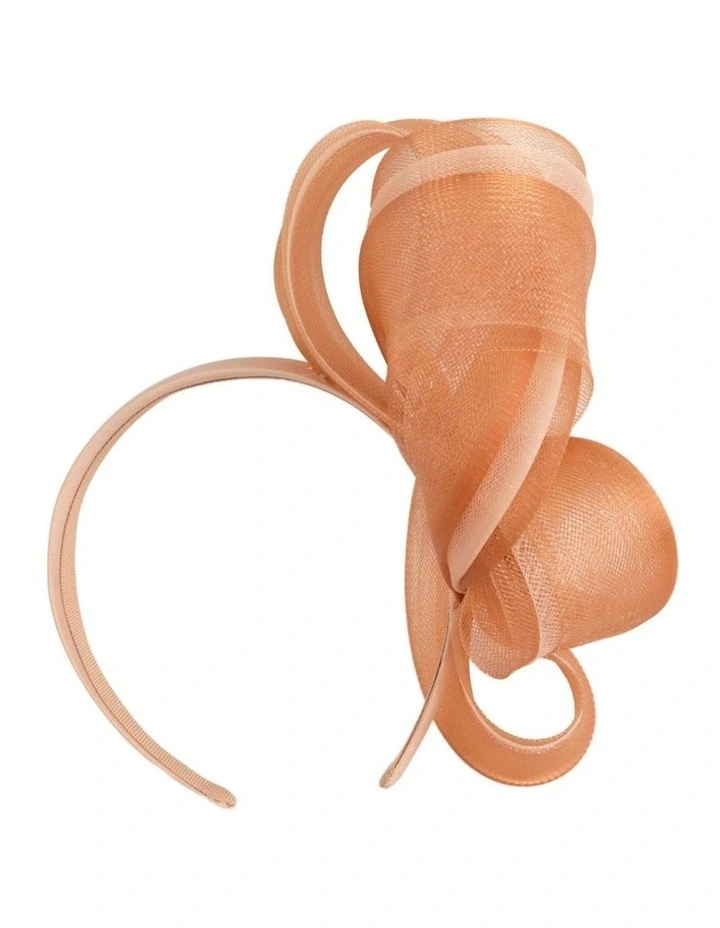 Fillies Collection coffee and nude crinoline bow fascinator S327CNU image 4