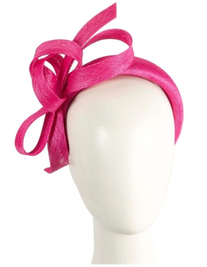 Max Alexander sculpted fuchsia sinamay bow headband MA976F image 2