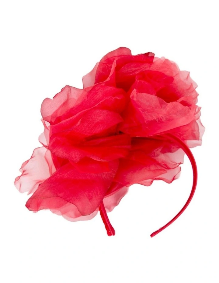 Fillies Collection large red silk flower fascinator S260R image 4