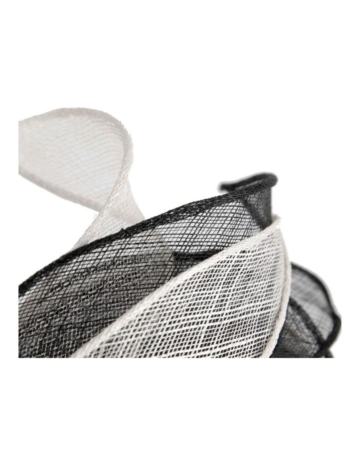 Max Alexander Black & Cream sinamay pillbox fascinator MA967BC image 5
