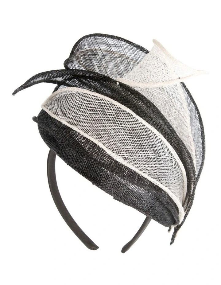 Max Alexander Black & Cream sinamay pillbox fascinator MA967BC image 6