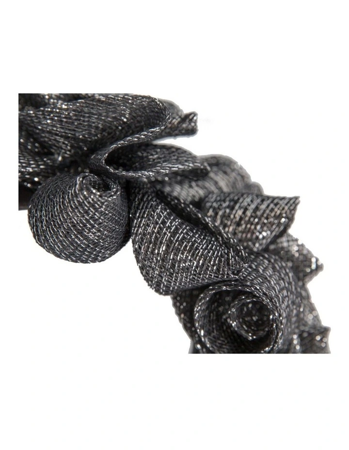 Max Alexander MA914BS black and silver curly sinamay fascinator image 3