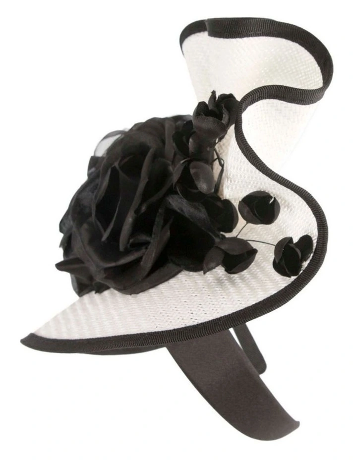 White and Black Racing Fascinator by Fillies Collection S315WB image 3