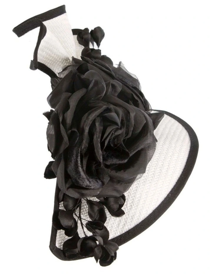 White and Black Racing Fascinator by Fillies Collection S315WB image 4