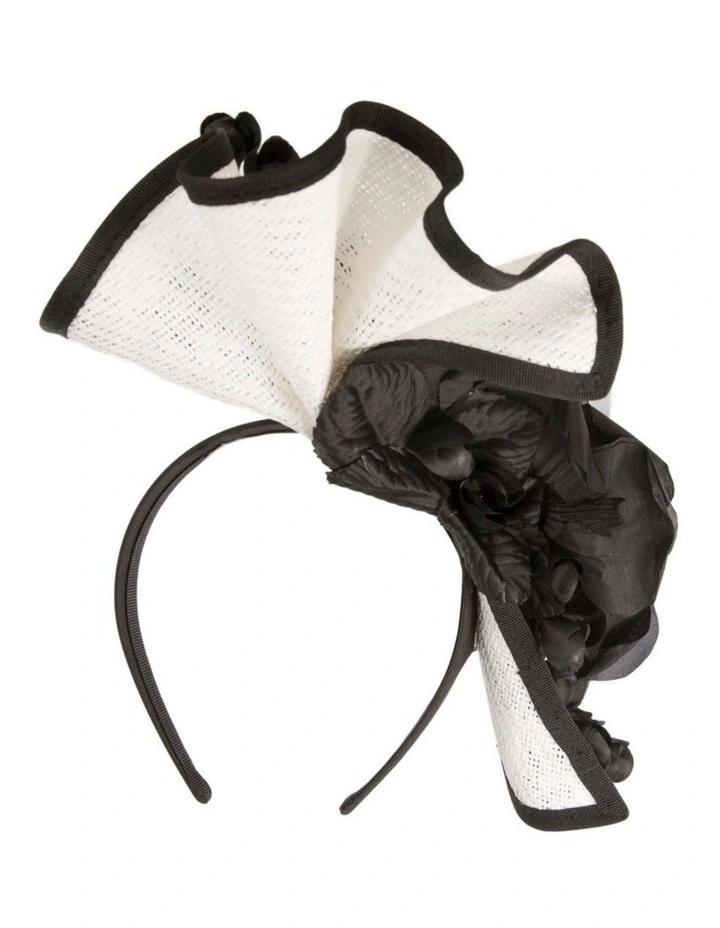 White and Black Racing Fascinator by Fillies Collection S315WB image 6