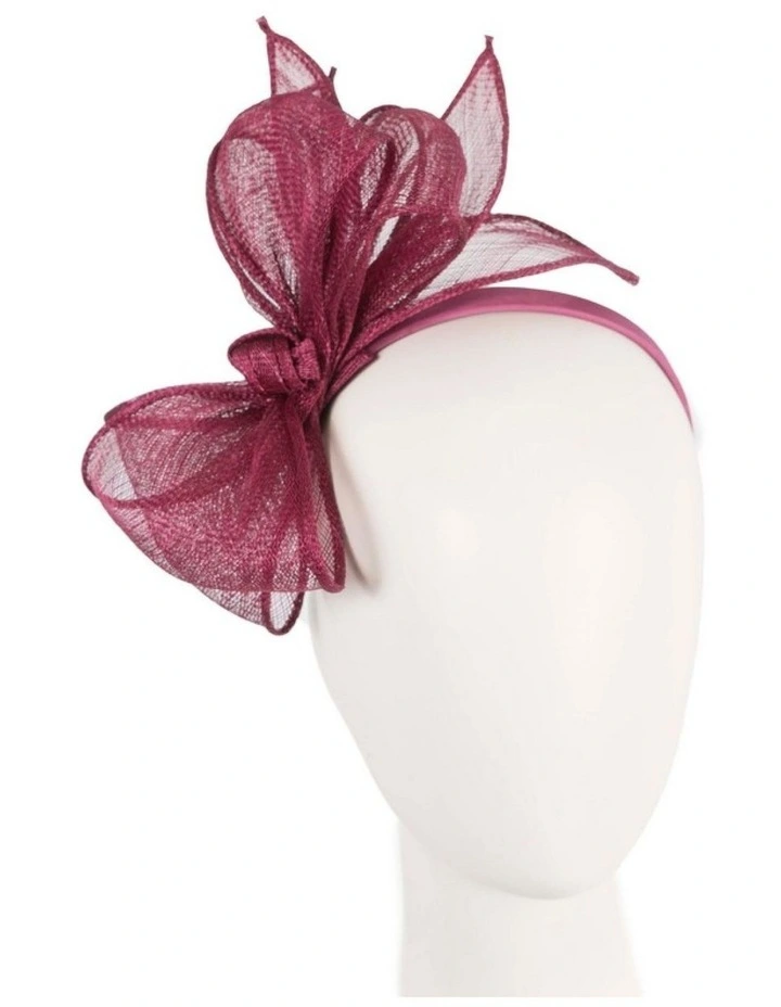 Max Alexander burgundy sinamay bow fascinator MA950W image 2