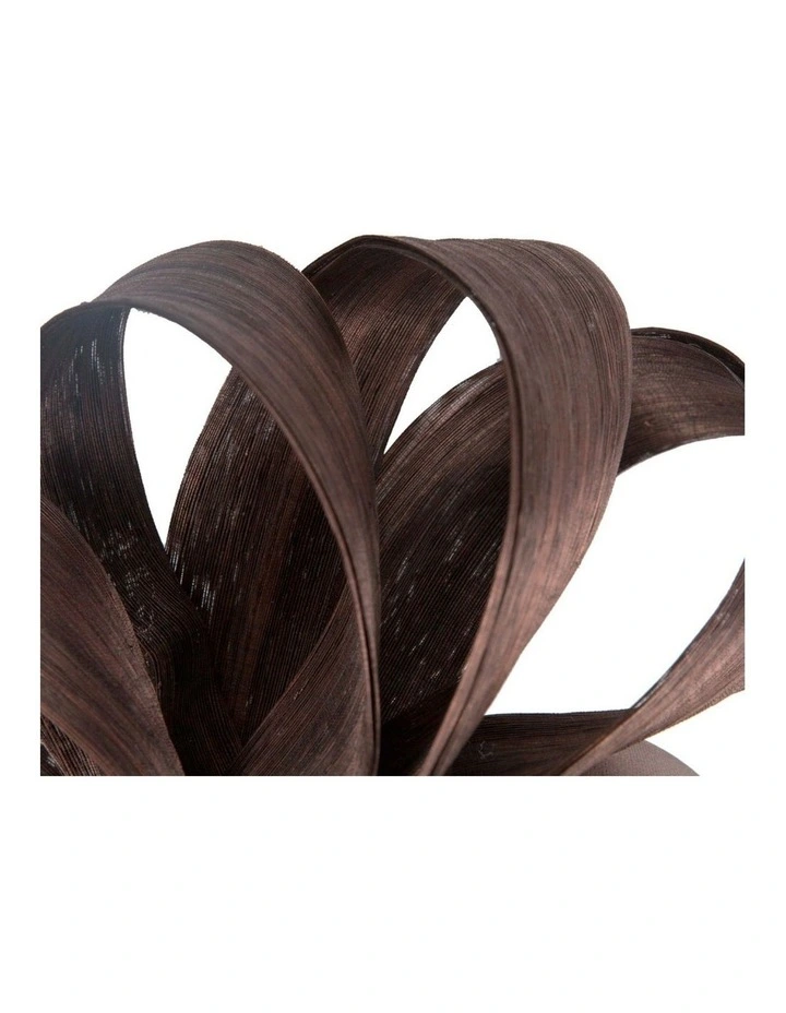 Fillies Collection chocolate silk abaca loops racing fascinator S344CH image 3