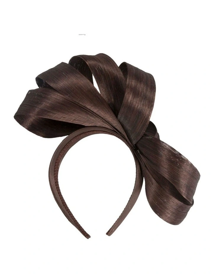Fillies Collection chocolate silk abaca loops racing fascinator S344CH image 4