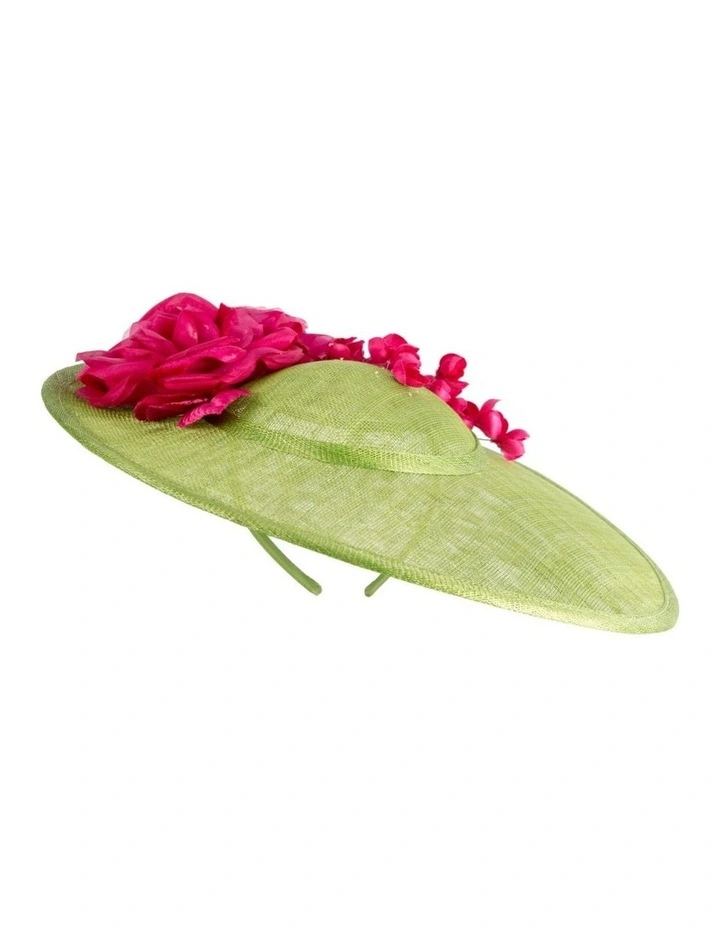 Max Alexander large lime and fuchsia sinamay fascinator hatinator MA959LF image 1