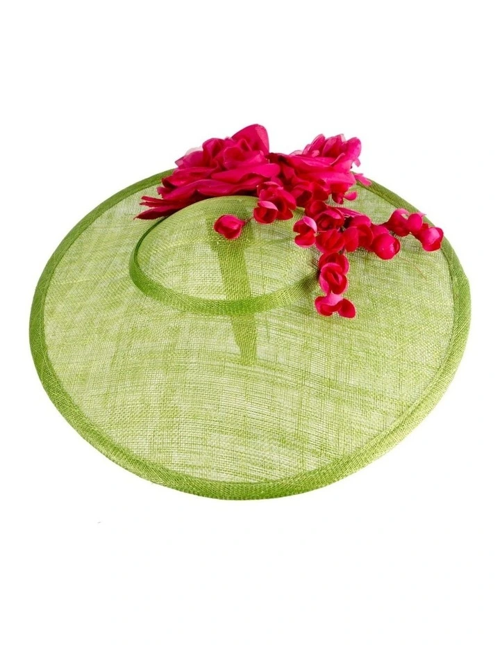 Max Alexander large lime and fuchsia sinamay fascinator hatinator MA959LF image 3