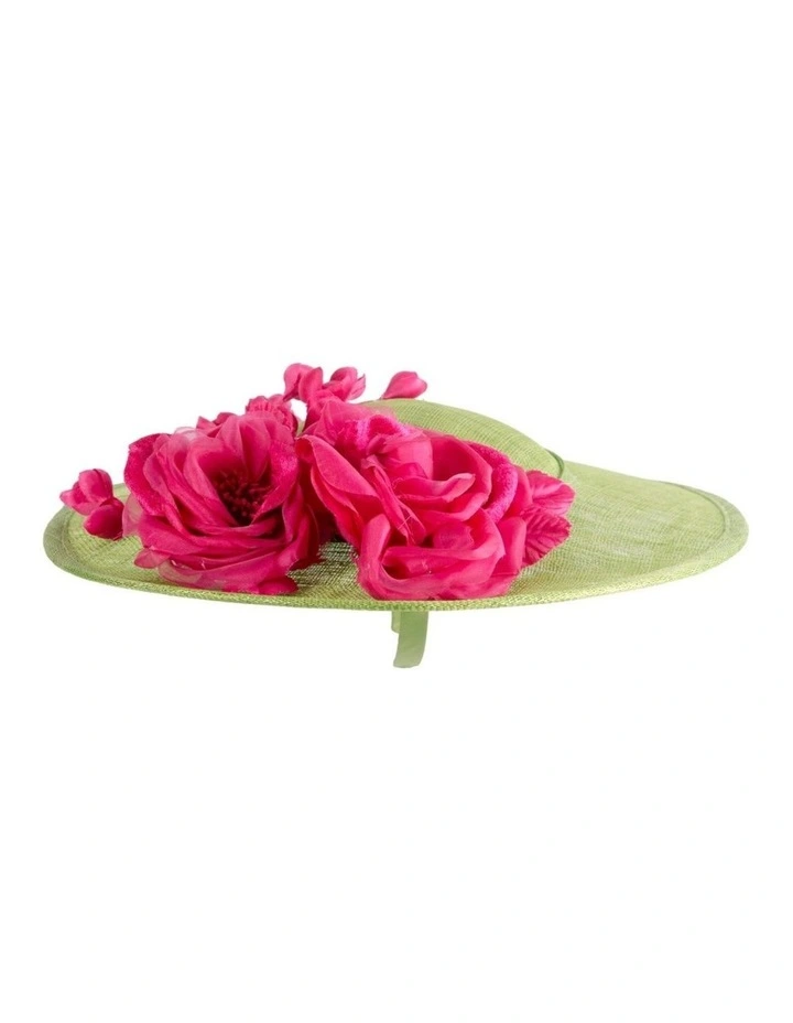 Max Alexander large lime and fuchsia sinamay fascinator hatinator MA959LF image 4