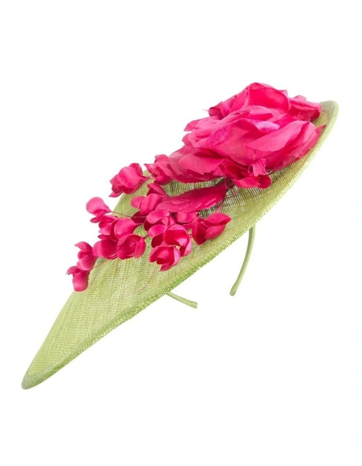 Max Alexander large lime and fuchsia sinamay fascinator hatinator MA959LF image 6