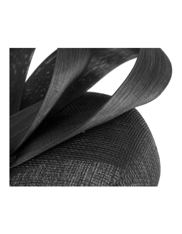 Black Pillbox Fascinator with Silk Abaca Bow by Fillies Collection S348B image 5
